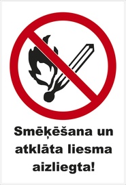 OHUTUSMÄRK SMĒĶ. UN ATKLĀTA LIESMA AIZL.