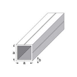 Kvadrātveida caurule 23,5x23,5mm, 1m