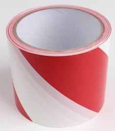 Ohutuslint punane/valge, 8cm x 55m, PE