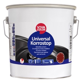 Metallikruntvärv Universal Korrostop, punane, 3L