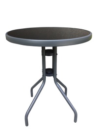 Metāla galds ar stikla virsmu Ø60cm