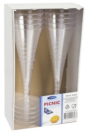 GLĀZES PLASTMASAS ŠAMPANIEŠA 150ML 10GAB