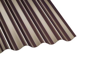 Laineline valgusplaat polükarbonaat Sinus, 76/18 0,9x2m pronks