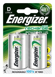 Baterijas Energizer Recharge Power Plus D, 1,2V, 2500mAh, 2gab.