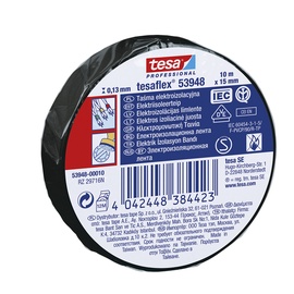 Isoleerteip Tesa PVC 10m x 15mm, must IEC