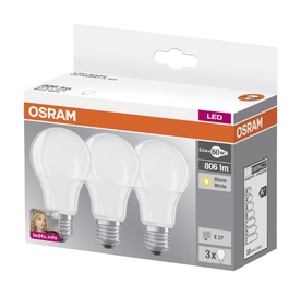 SPULDZE LED 9,5W E27 A60 827 FR 3PCS
