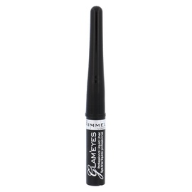 Skystas akių kontūras Rimmel Glam Eyes, 001 Black Glamour, 3,5ml, moterims