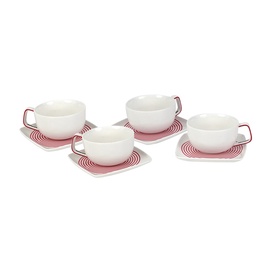 4 PUODELIŲ SU LĖKŠTUTĖMIS KOMPLEKTAS „CIRCA“ (SP34705) (Salt&Pepper)