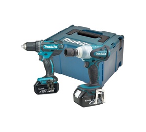 Akumuliatorinis gręžtuvo ir smūginio veržliasukio komplektas Makita DLX2132MJ