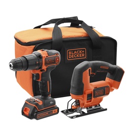 Akumuliatorinių įrankių komplektas Black&Decker BCK22S1S-QW, 18 V, 1 x 1,5 Ah